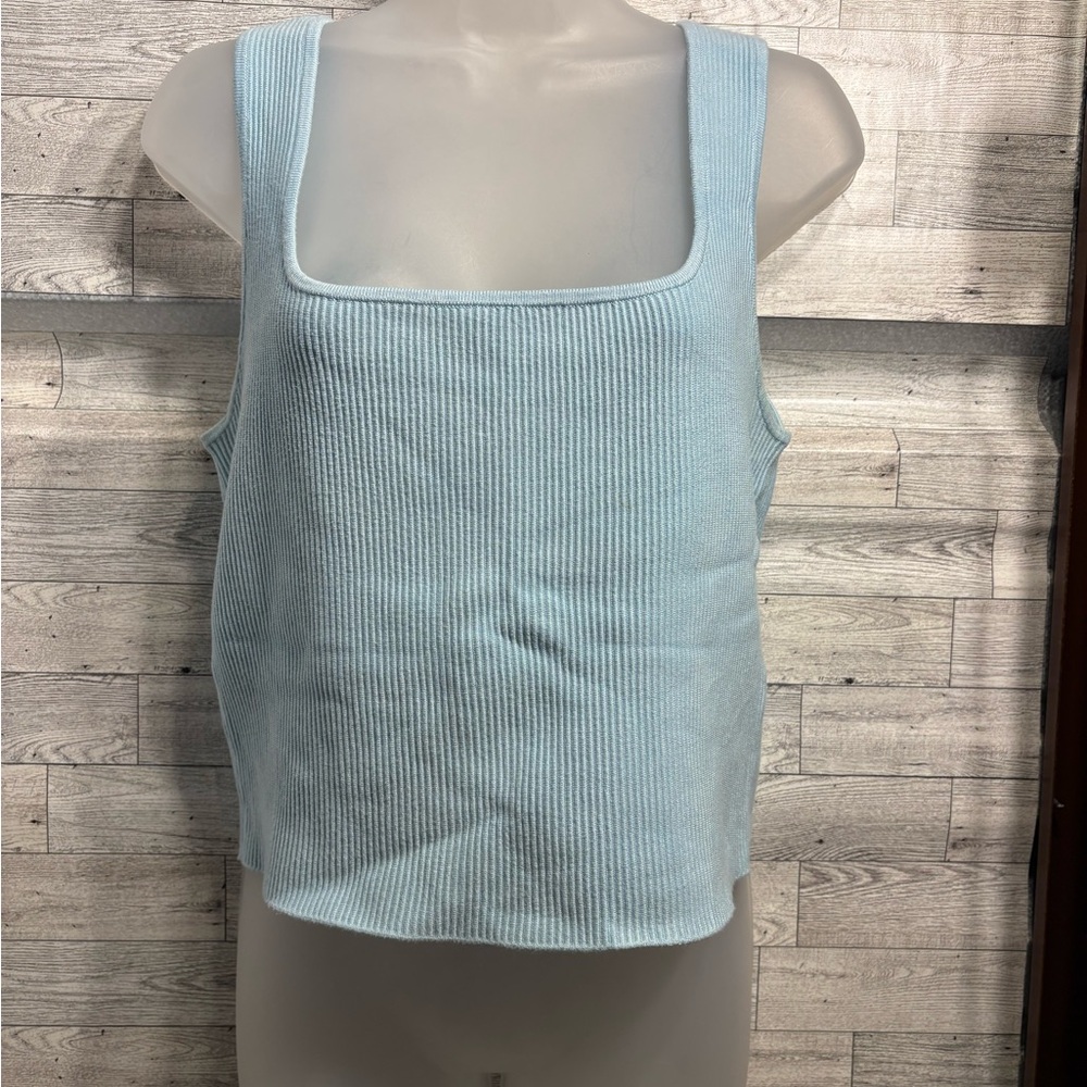 Abercrombie & Fitch Sky Blue Ribbed Tank Top